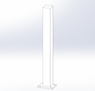 Poteau pour brise-vue aluminium RAL9016