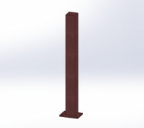 Poteau aluminium imitation rouille