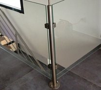 Kit poteau angle à 90° verre toute hauteur